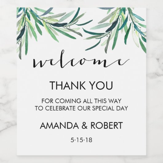 緑の歓迎バッグまたはワインラベル ワインラベル (シングルラベル)