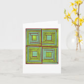 緑の正方形のデザイン カード (黄色い花)