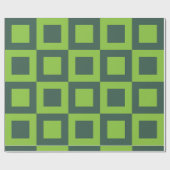 緑の正方形の幾何学的 ラッピングペーパー (フラット)