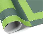 緑の正方形の幾何学的 ラッピングペーパー (ロールコーナー)
