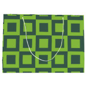 緑の正方形の幾何学的 ラージペーパーバッグ (裏面)