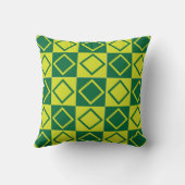 緑の正方形ダイヤモンドの幾何学的パターン クッション (裏面)