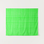 緑の正方形メッシュグリッド タペストリー (正面(横))