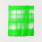緑の正方形メッシュグリッド タペストリー (正面)