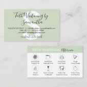 緑の歯を白くするアフターケアのヒント 名刺 (正面/裏面)