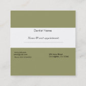 緑の歯科医のスマイルのタイポグラフィの上で曲げられる 予約カード (裏面)