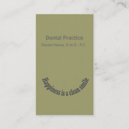緑の歯科医のスマイルのタイポグラフィの上で曲げられる 予約カード