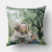 緑の母の日ママおばあちゃんのメッセージ写真 クッション (裏面)