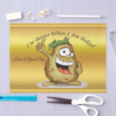 緑の毛を持つ漫画のキャラクタポテト 薄葉紙 (クラフト)