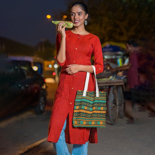 緑の民族アステカトートバッグ トートバッグ