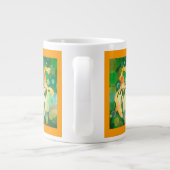 緑の気泡で泳ぐ朱色の金魚 ジャンボコーヒーマグカップ (裏面)