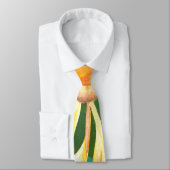 緑の気泡で泳ぐ朱色の金魚 ネクタイ (タイ)