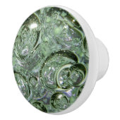 緑の気泡ガラス セラミックノブ (右)