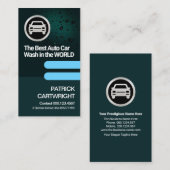 緑の水が青いタブの洗車の車場 名刺 (正面/裏面)