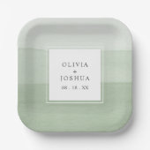 緑の水の結婚色 ペーパープレート (正面)