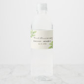 緑の水の色のエレガントな結婚式は素朴な好意 ペットボトルラベル (正面)