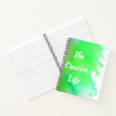 緑の水の色のクリエイティブライフ見積 ノートブック (内部)