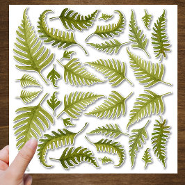 緑の水の色のシダ葉の輪郭カットシール シール