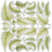 緑の水の色のシダ葉の輪郭カットシール シール (正面)