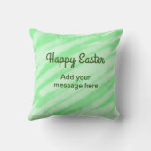 緑の水の色のハッピーイースターを追加メッセージパステルt クッション (裏面)