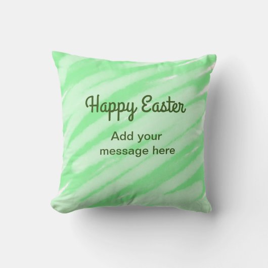 緑の水の色のハッピーイースターを追加メッセージパステルt クッション (正面)