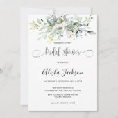緑の水の色のブライダルシャワーへの招待 シーズンカード (正面)