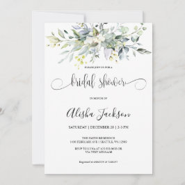 緑の水の色のブライダルシャワーへの招待 シーズンカード