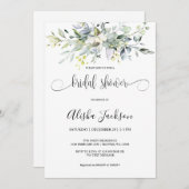 緑の水の色のブライダルシャワーへの招待 シーズンカード (正面/裏面)