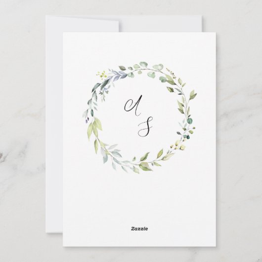 緑の水の色のブライダルシャワーへの招待 シーズンカード (裏面)