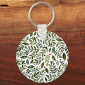 緑の水の色の季節の枝と果実 キーホルダー (正面)