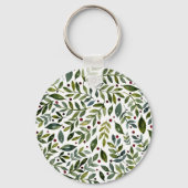 緑の水の色の季節の枝と果実 キーホルダー (裏面)
