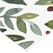 緑の水の色の季節の枝と果実 ショートテーブルランナー (コーナー)