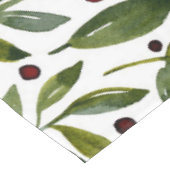 緑の水の色の季節の枝と果実 テーブルクロス (アングル)