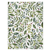 緑の水の色の季節の枝と果実 テーブルクロス (正面)