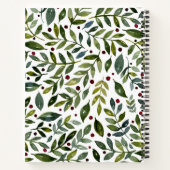 緑の水の色の季節の枝と果実 ノートブック (裏面)