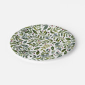 緑の水の色の季節の枝と果実 ペーパープレート (アングル)