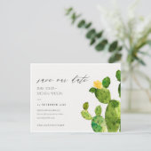 緑の水の色の砂漠サボテンの日付を保存 案内ポストカード (スタンド正面)