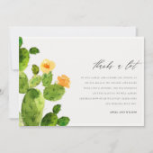 緑の水の色の砂漠サボテン花ありがとう サンキューカード (正面)