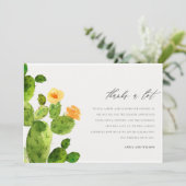 緑の水の色の砂漠サボテン花ありがとう サンキューカード (スタンド正面)