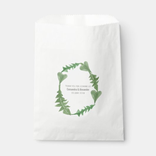 緑の水の色の結婚葉 フェイバーバッグ (正面)