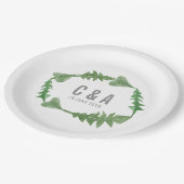 緑の水の色の結婚葉 ペーパープレート (アングル)