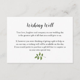 緑の水の色の緑葉の願い エンクロージャーカード