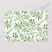 緑の水の色の緑葉の願い エンクロージャーカード (裏面)