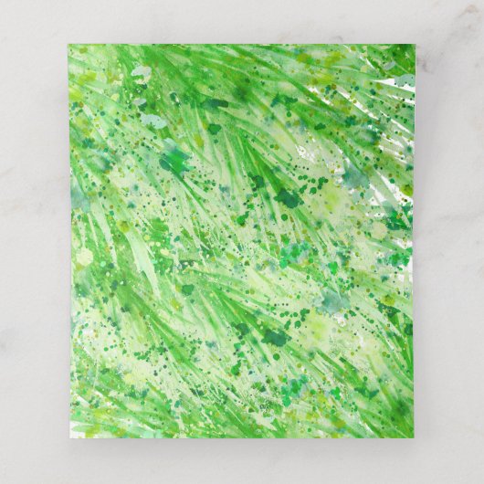 緑の水の色の草結婚の座席表 プレイスカード (内部開封)