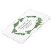 緑の水の色の葉の日付を保存 マグネット (左側)