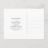 緑の水の色の葉の日付を保存 案内ポストカード (裏面)