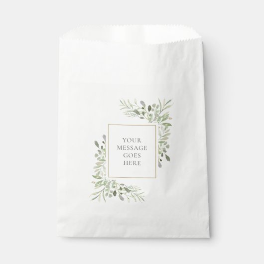 緑の水の色の葉パーソナライズされた フェイバーバッグ (正面)