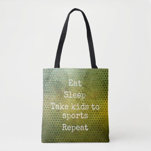 緑の水の色の食べ睡眠子供のスポーツの繰り返し トートバッグ (正面)