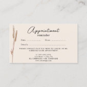 緑の水の色ピンクモダンアポイントメントカード 名刺 (裏面)