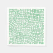 緑の水の色ワニの皮膚パターン スタンダードカクテルナプキン (正面)